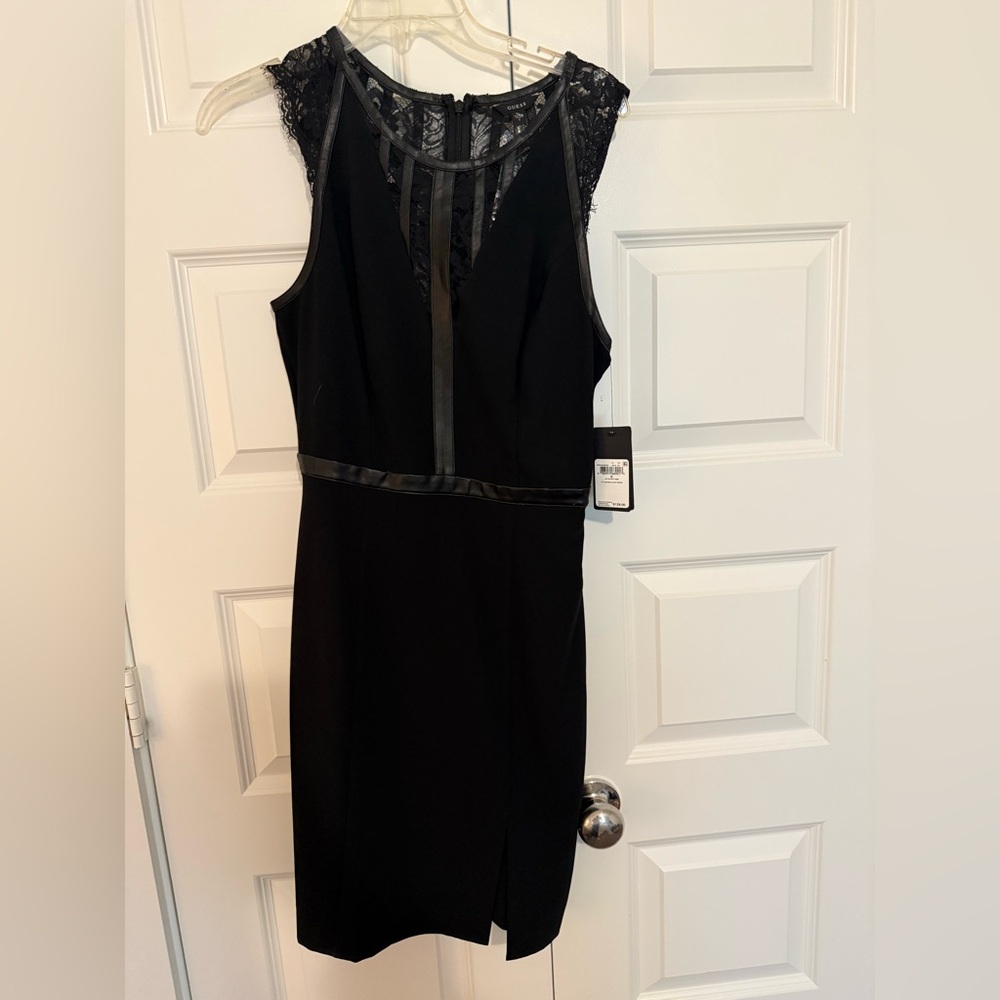 Guess Black Lace Backless Dress